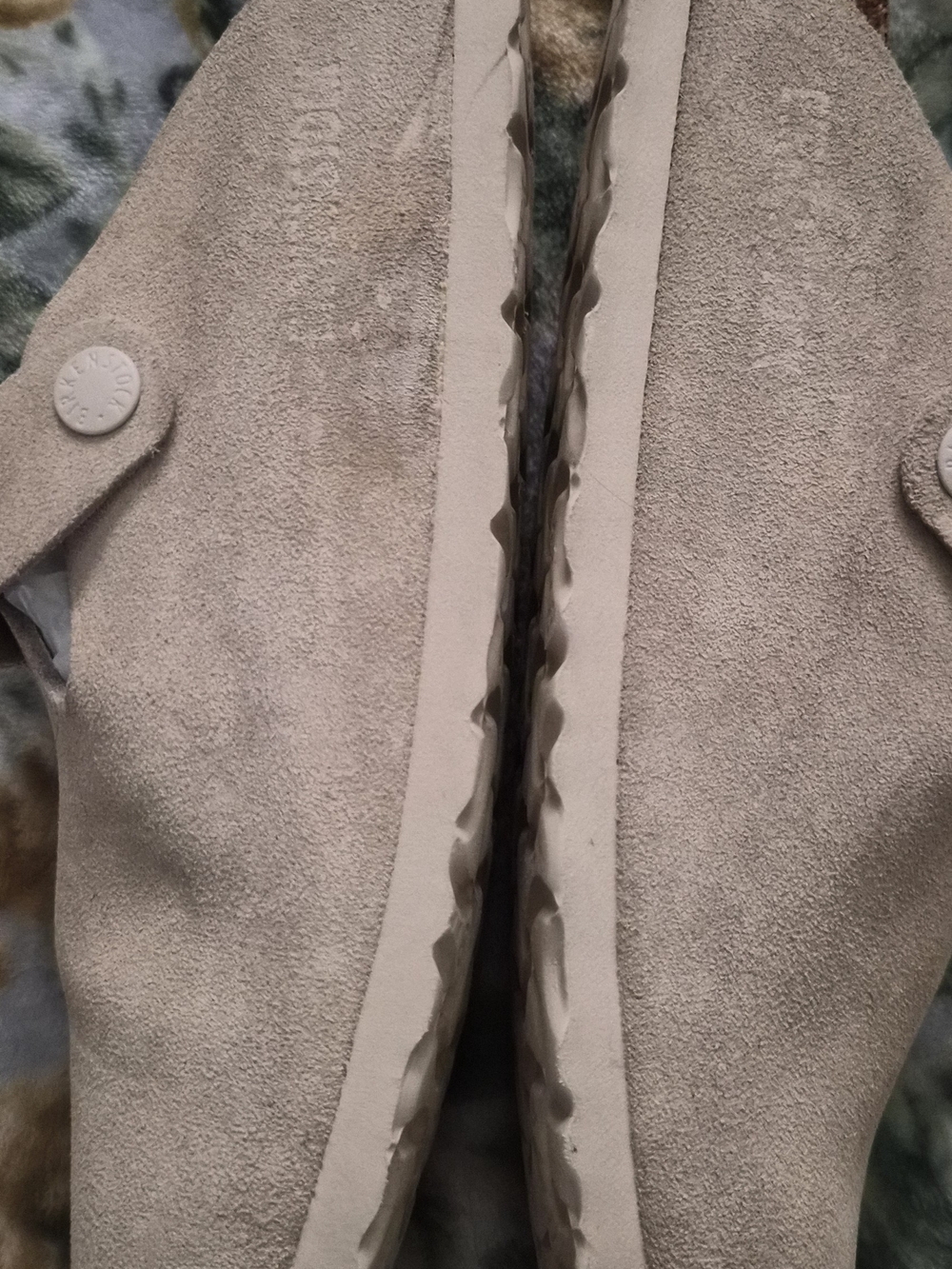 Suede Slip-On Clogs in Light Taupe